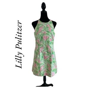 Vintage Y2K Lilly Pulitzer Musical Monkeys Banana Leaf Day Dress 0024